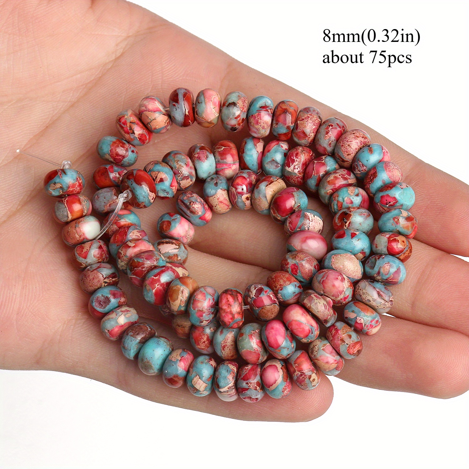 8mm Natural Stone Sea Sediment Jasper Beads for DIY Jewelry Making